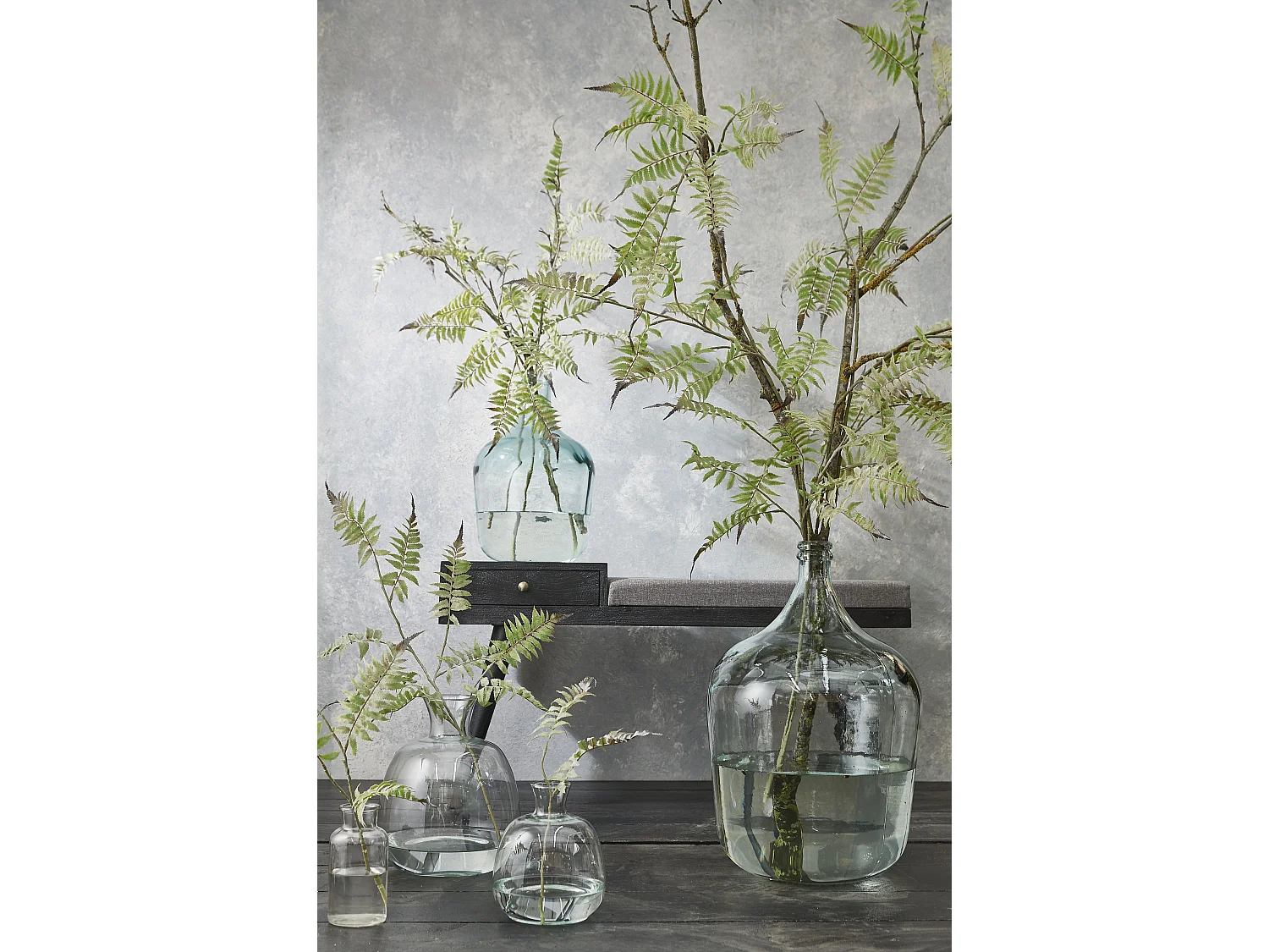 Bouteille décorative en verre recyclé - Ø40 x 56 - Transparent - DIEGO