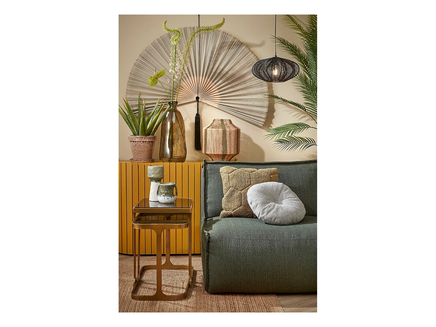 Coussin en polyester recyclé - 10 x 40 - Gris - NADINE