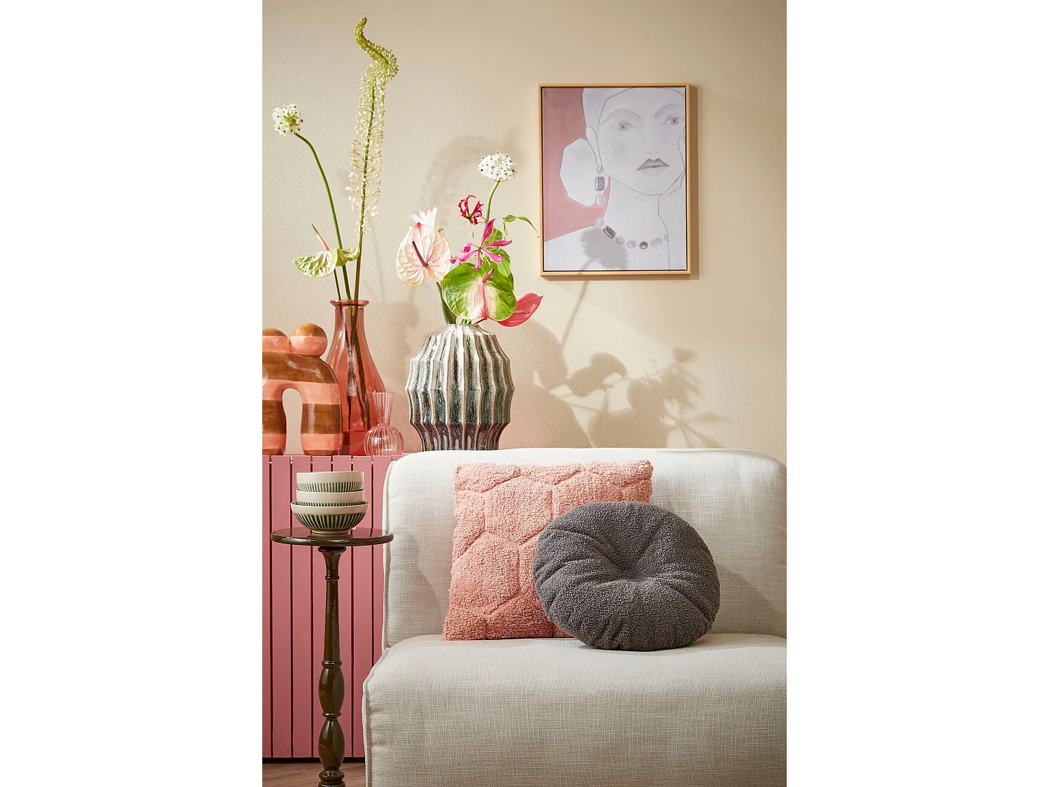 Sierkussen van gerecycled polyester - 10 x 40 - Bruin - NADINE