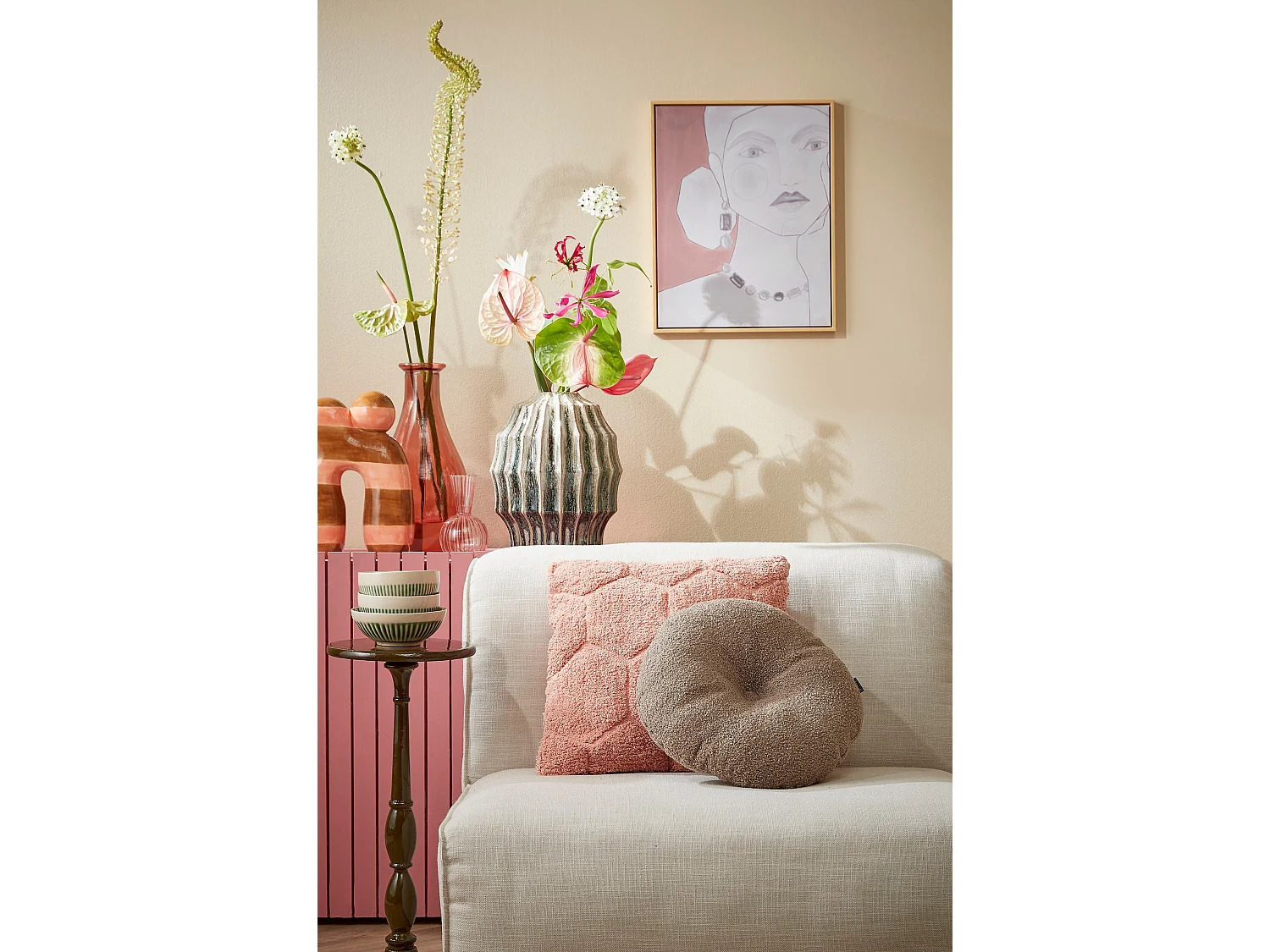 Sierkussen van gerecycled polyester - 10 x 40 - Lichtbruin - NADINE