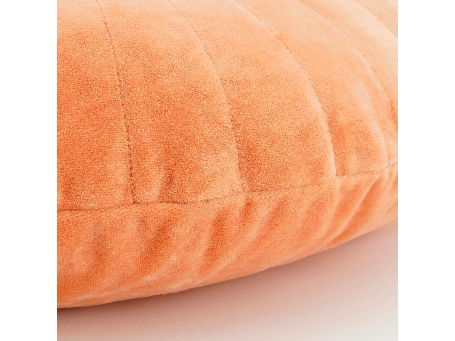 Coussin en velours de coton - Ø45 - Orange - BARON