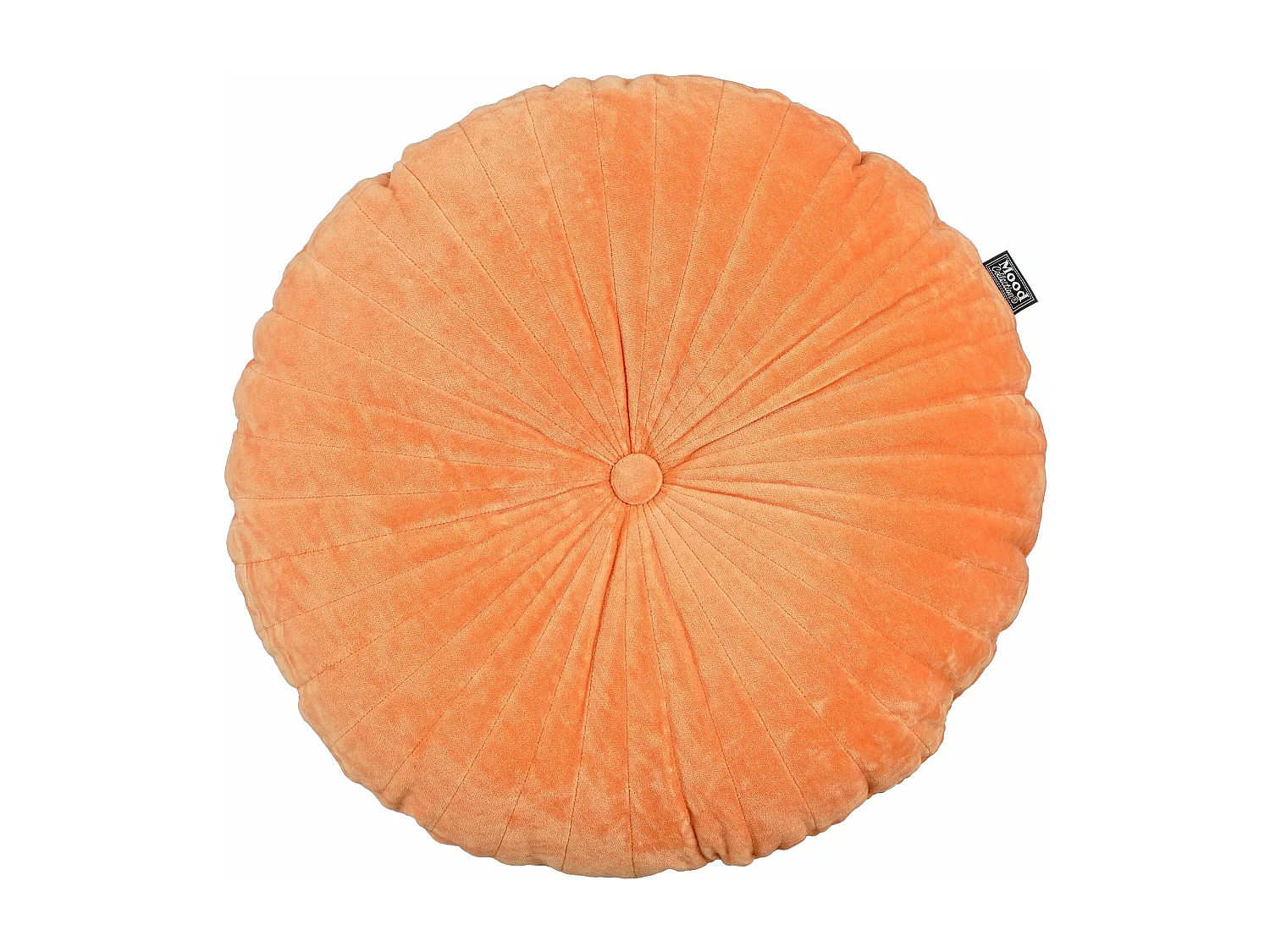 Coussin en velours de coton - Ø45 - Orange - BARON