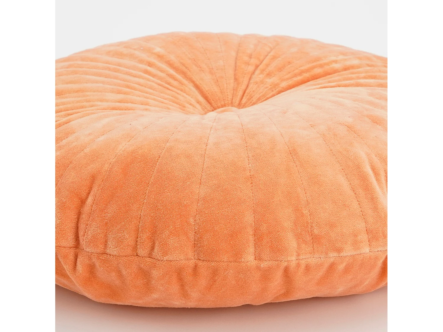 Coussin en velours de coton - Ø45 - Orange - BARON