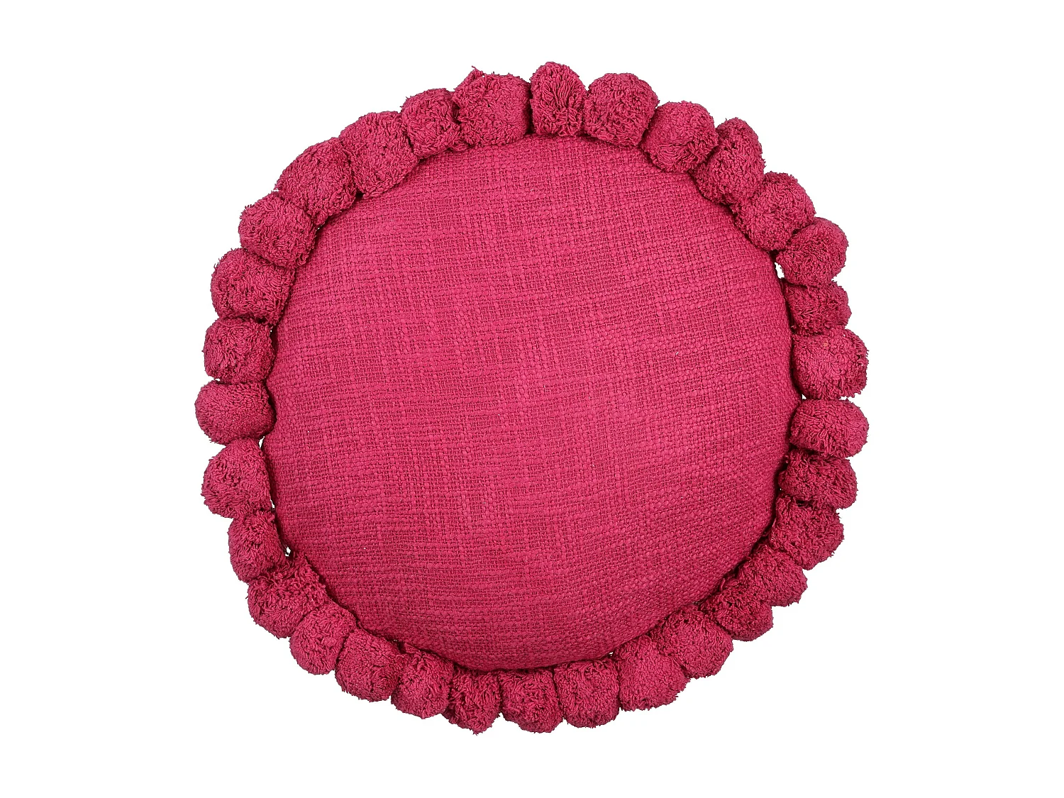Coussin en coton - Ø40 - Fuchsia - PON PON