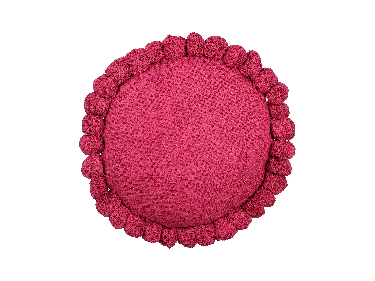 Sierkussen van katoen - Ø40 - Fuchsia - PON PON