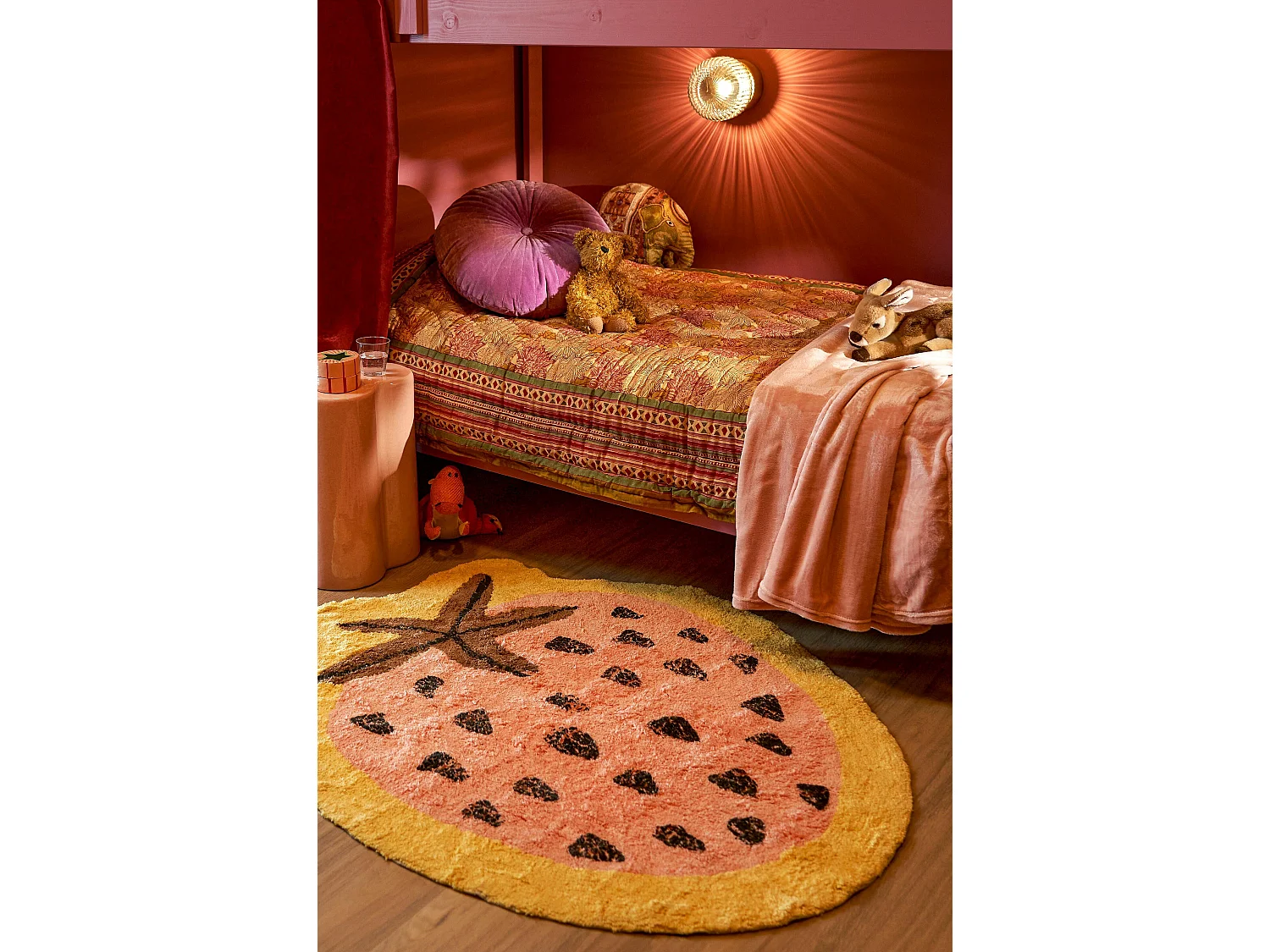 Coussin en velours de coton - Ø45 - Lilas - BARON