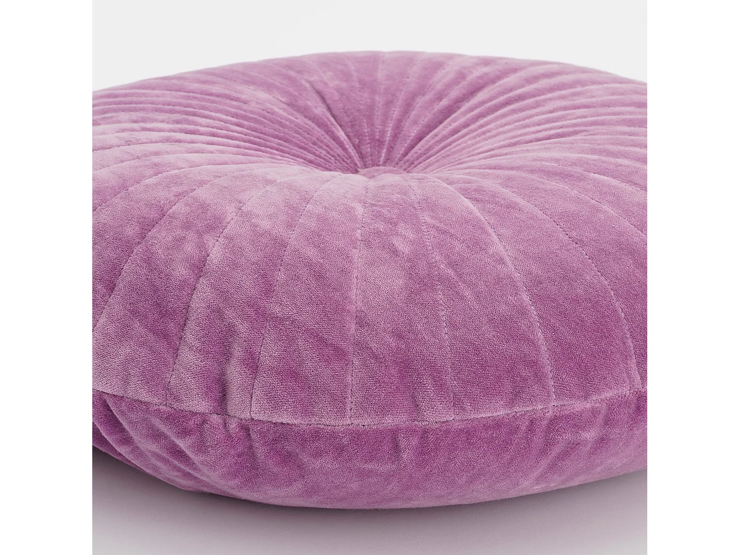 Coussin en velours de coton - Ø45 - Lilas - BARON