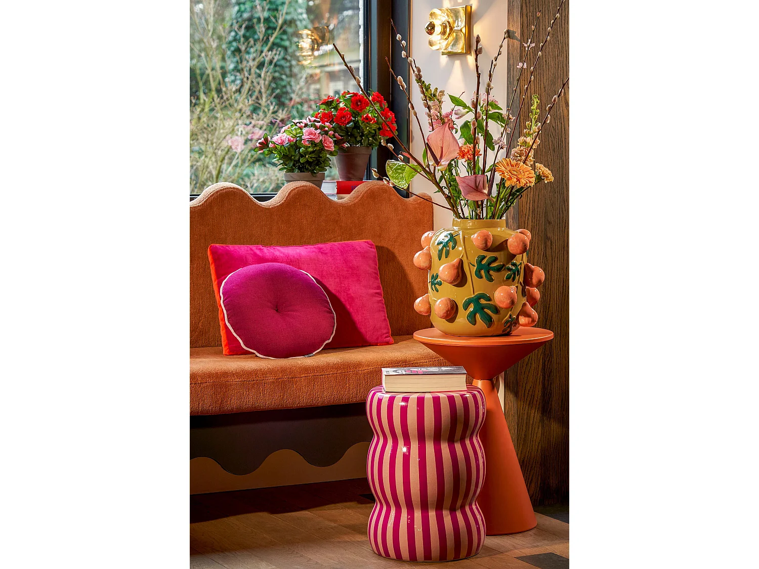 Coussin en coton - 55 x 35 x 10 - Fuchsia - MONTISI