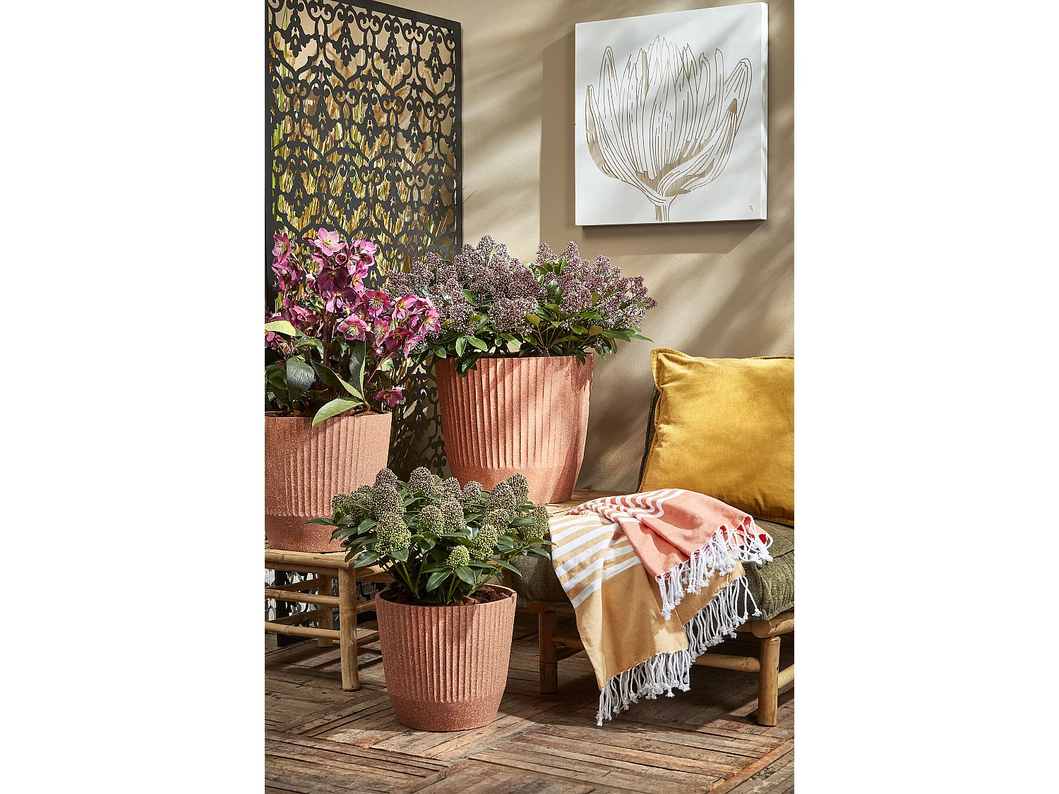 Sierkussen van katoen - 50 x 50 x 12 - Oker - CHARME