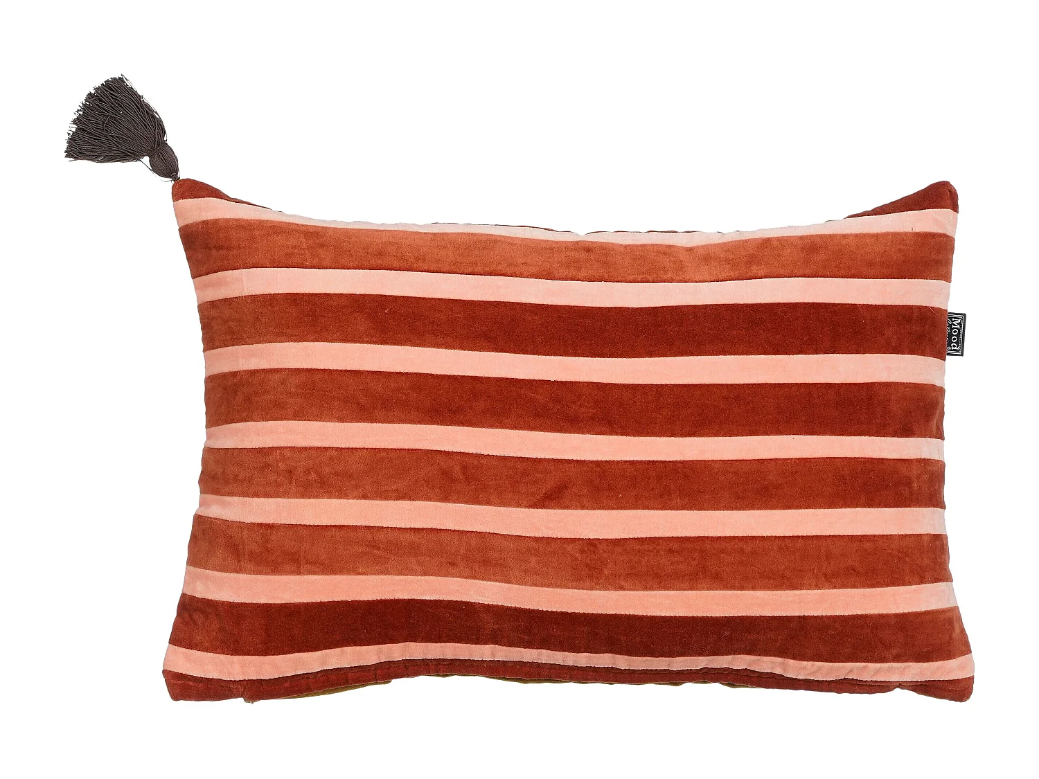 Sierkussen van katoen met katoenen fluwelen patchwork en vulling gerecycled polyester - 55 x 35 x 10 - Roze -