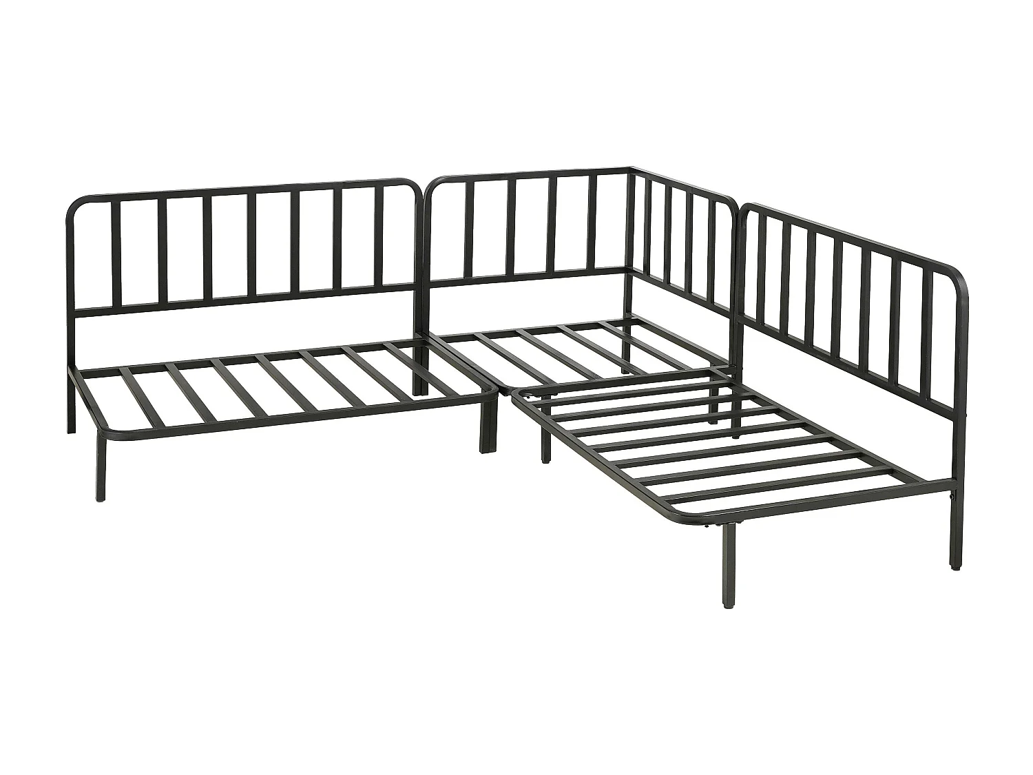 Chaise longue de jardin en métal - 83 x 83 x 78 - Noir - CELO