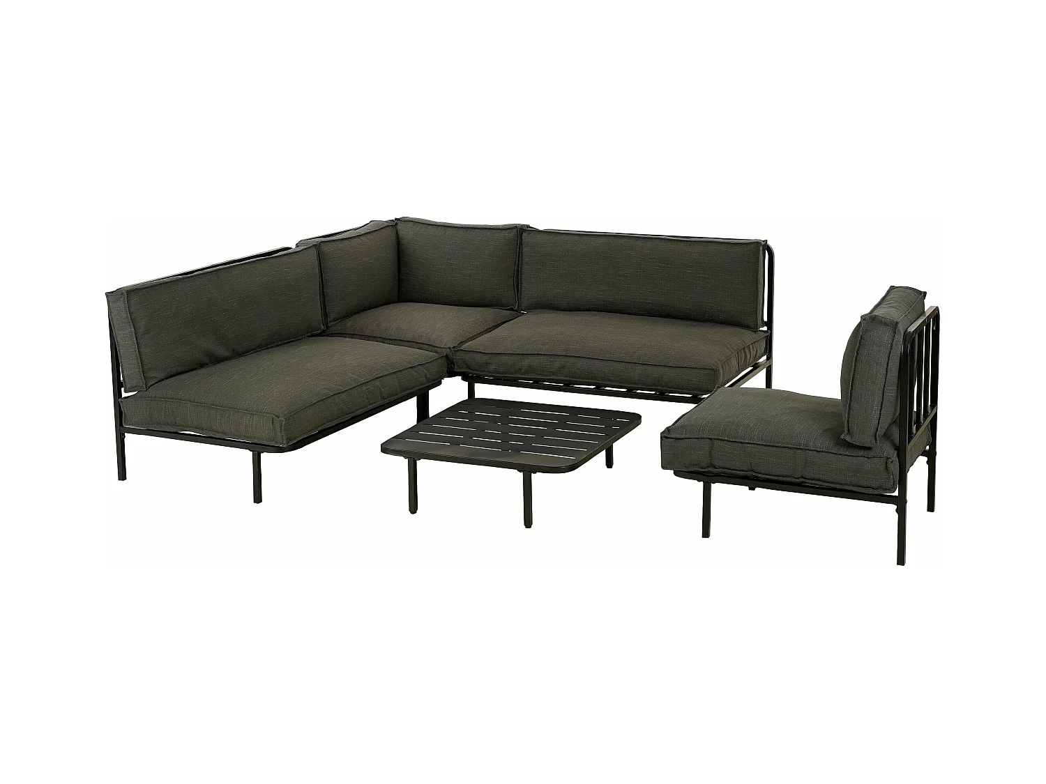 Lounge tuinstoel van ijzer - 62 x 83 x 78 - Zwart - CELO