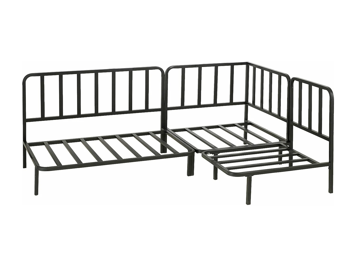 Chaise longue de jardin en métal - 62 x 83 x 78 - Noir - CELO