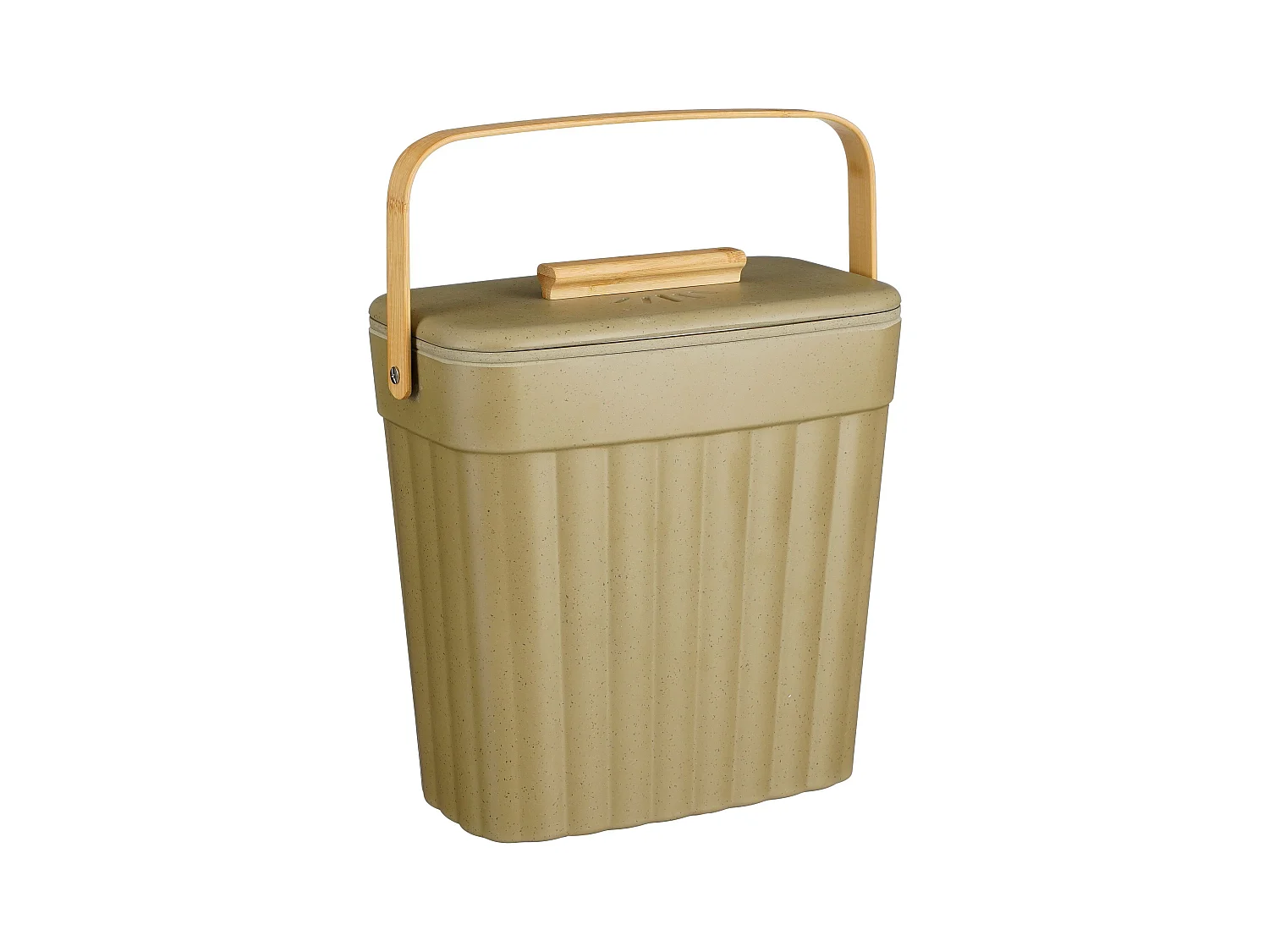 Abfalleimer aus Bambusfaser und  Holzfaser und  Polyresin - 29 x 16 x 29 - Grün - MANJA