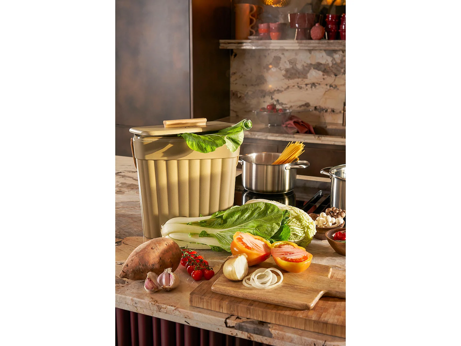 Cestino dei rifiuti in  - 29 x 16 x 29 - Verde - MANJA