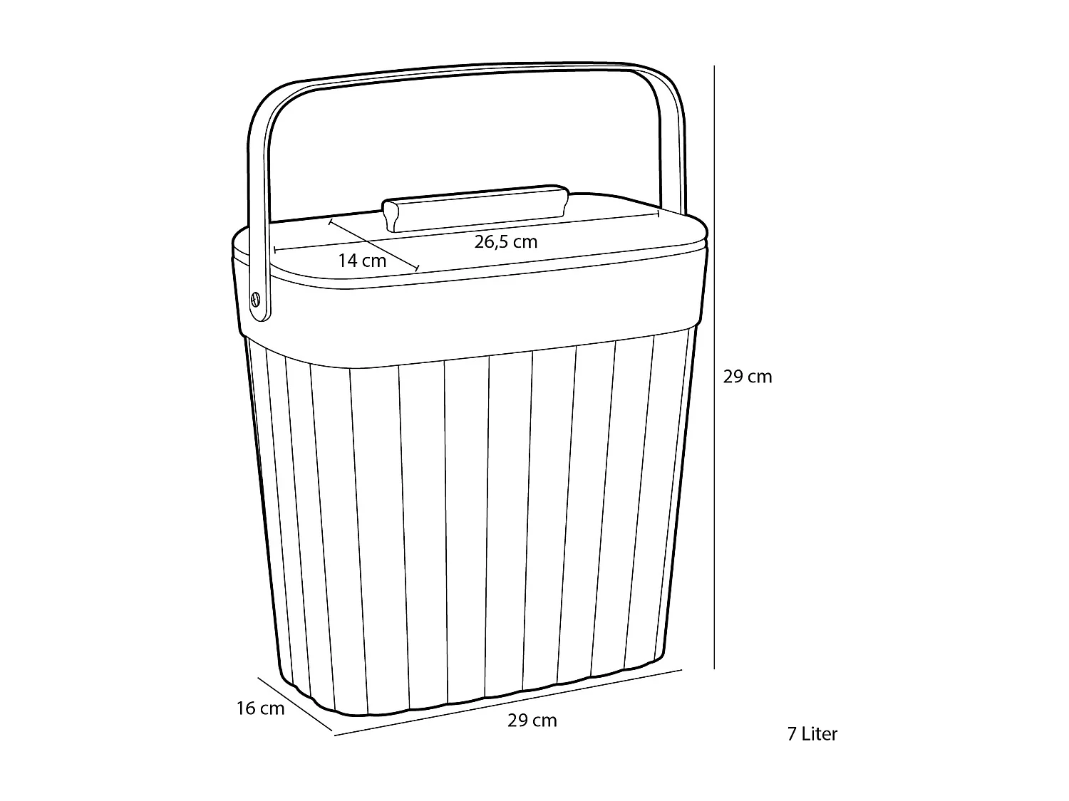 Cestino dei rifiuti in  - 29 x 16 x 29 - Verde - MANJA