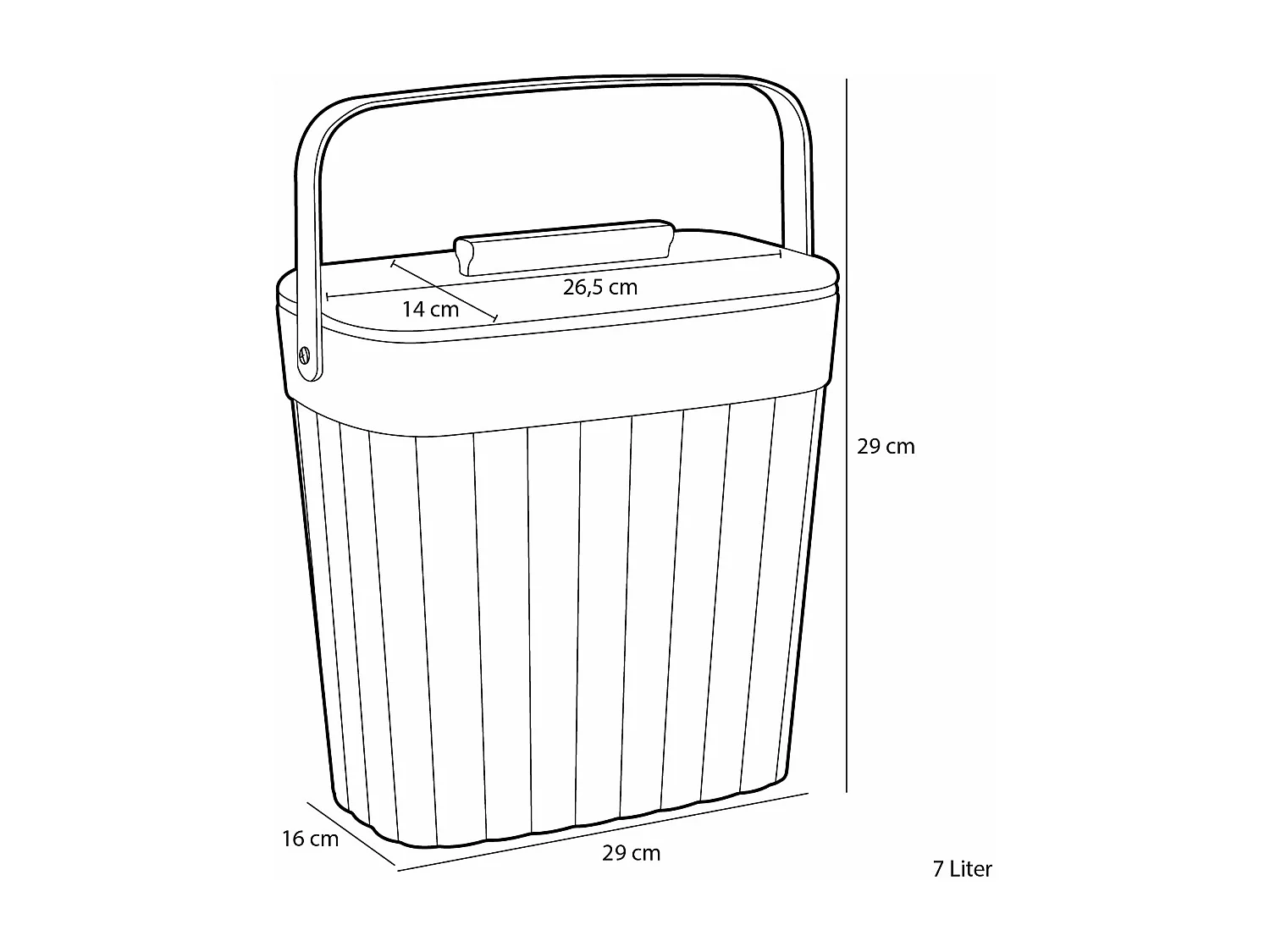 Cestino dei rifiuti in  - 29 x 16 x 29 - Verde - MANJA