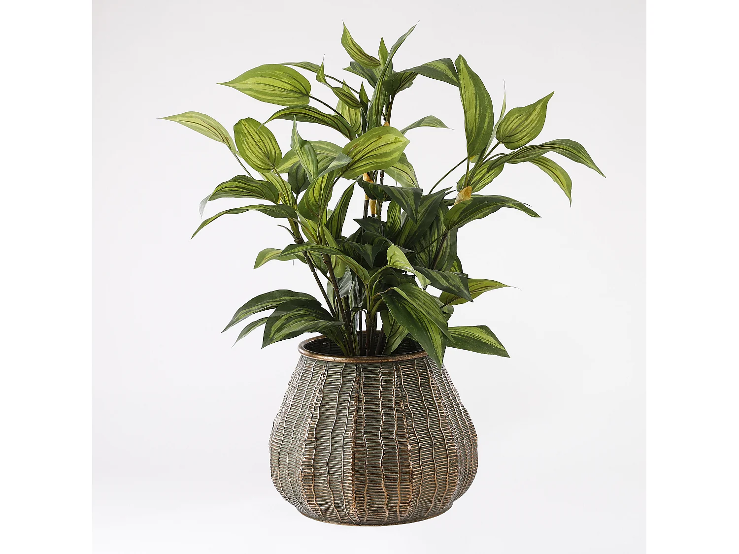 Plante artificielle en polyester et terre cuite - 65 x Ø40 - Vert - HOSTA