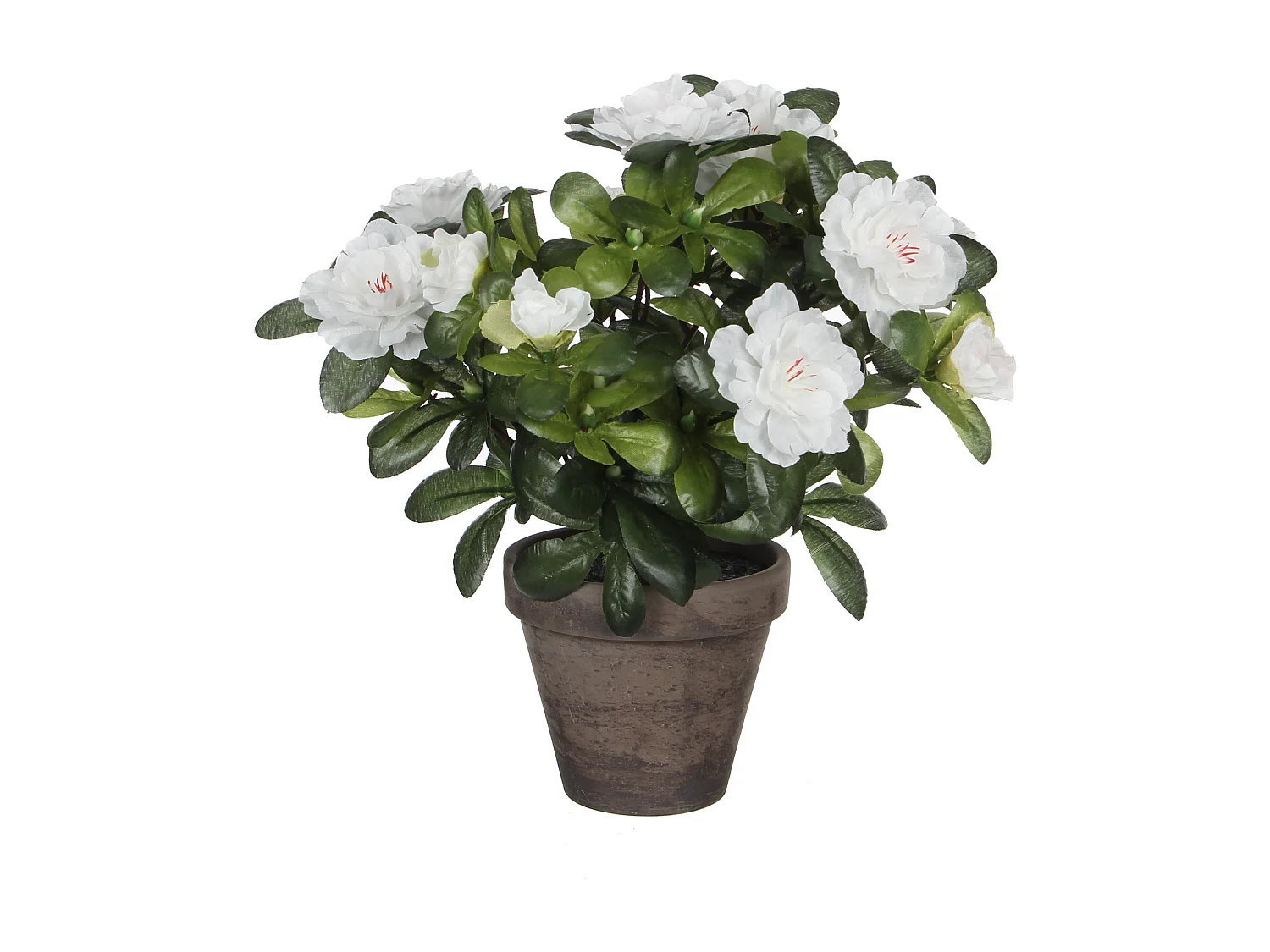 Plante artificielle en polyester et terre cuite - 27 x Ø20 - Blanc - AZALEA