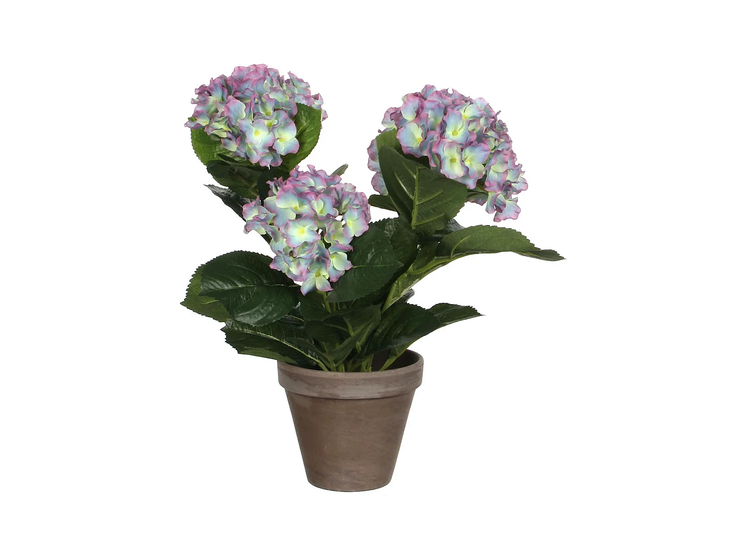 Plante artificielle en polyester et terre cuite - 40 x Ø35 - Violet - HYDRANGEA