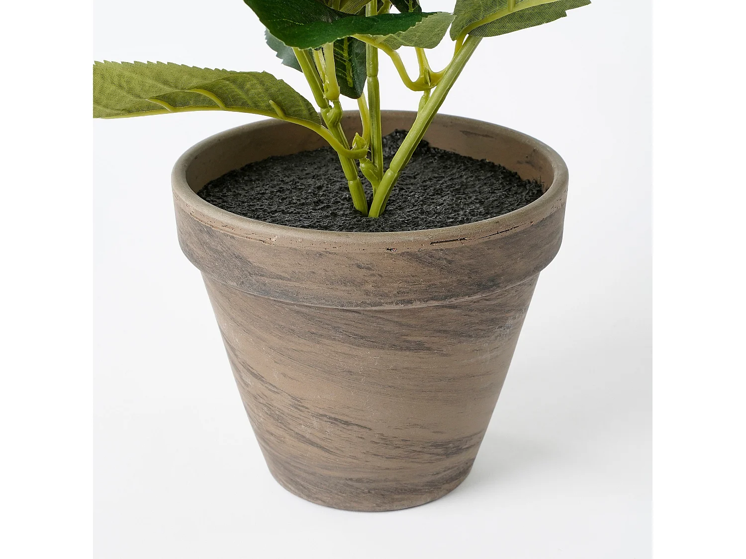 Plante artificielle en polyester et terre cuite - 40 x Ø35 - Violet - HYDRANGEA