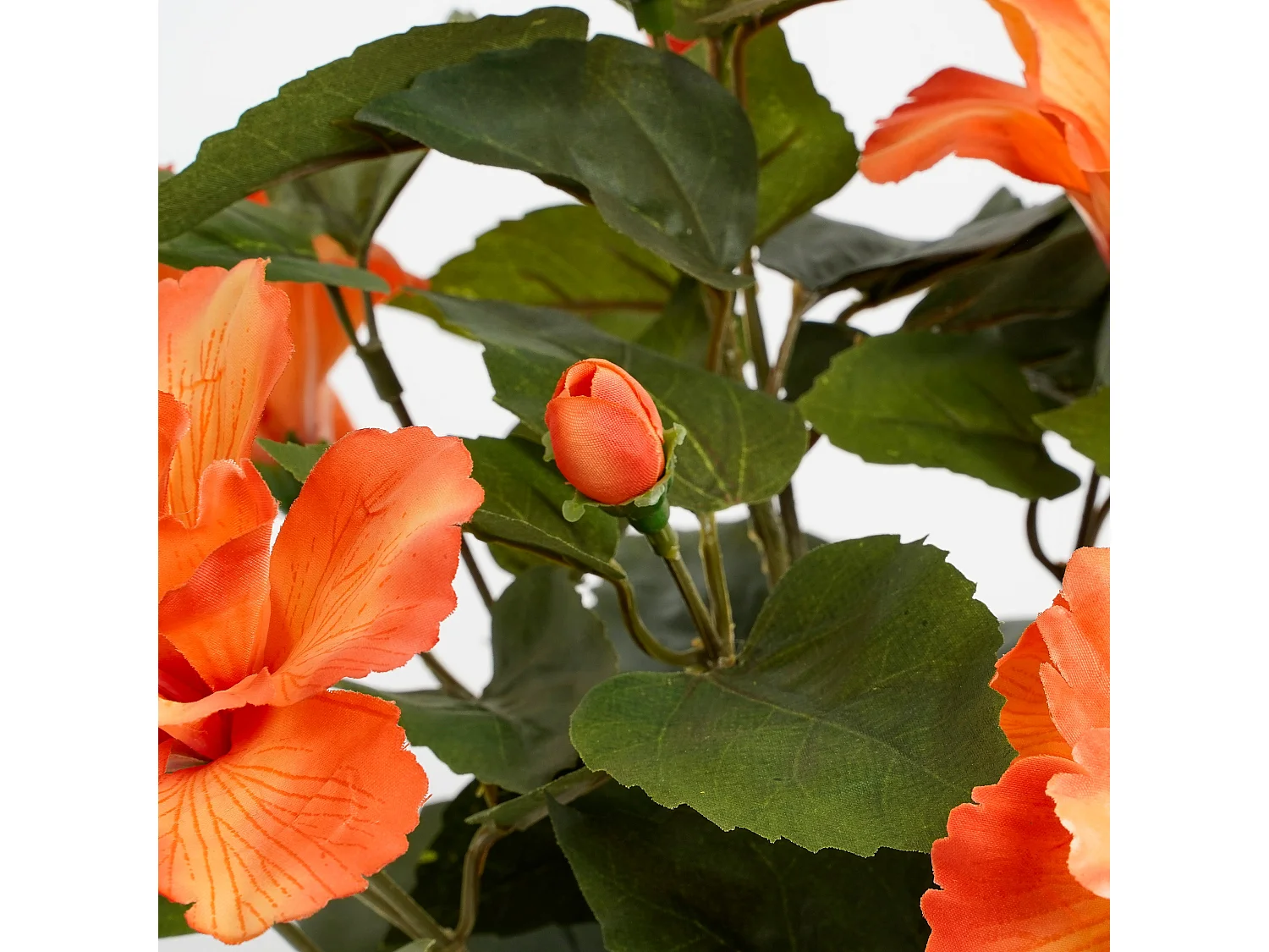 Kunstpflanze aus Polyester und Terrakotta - 40 x Ø30 - Orange - HIBISCUS