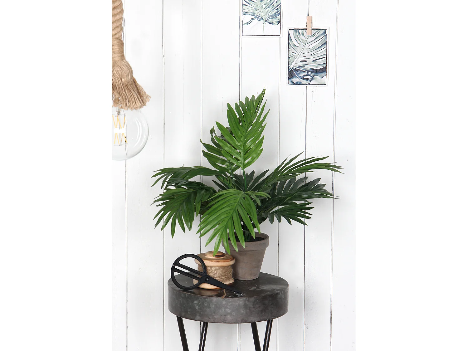 Kunstplant van polyester en terracotta - 45 x Ø60 - Groen - ARECA PALM