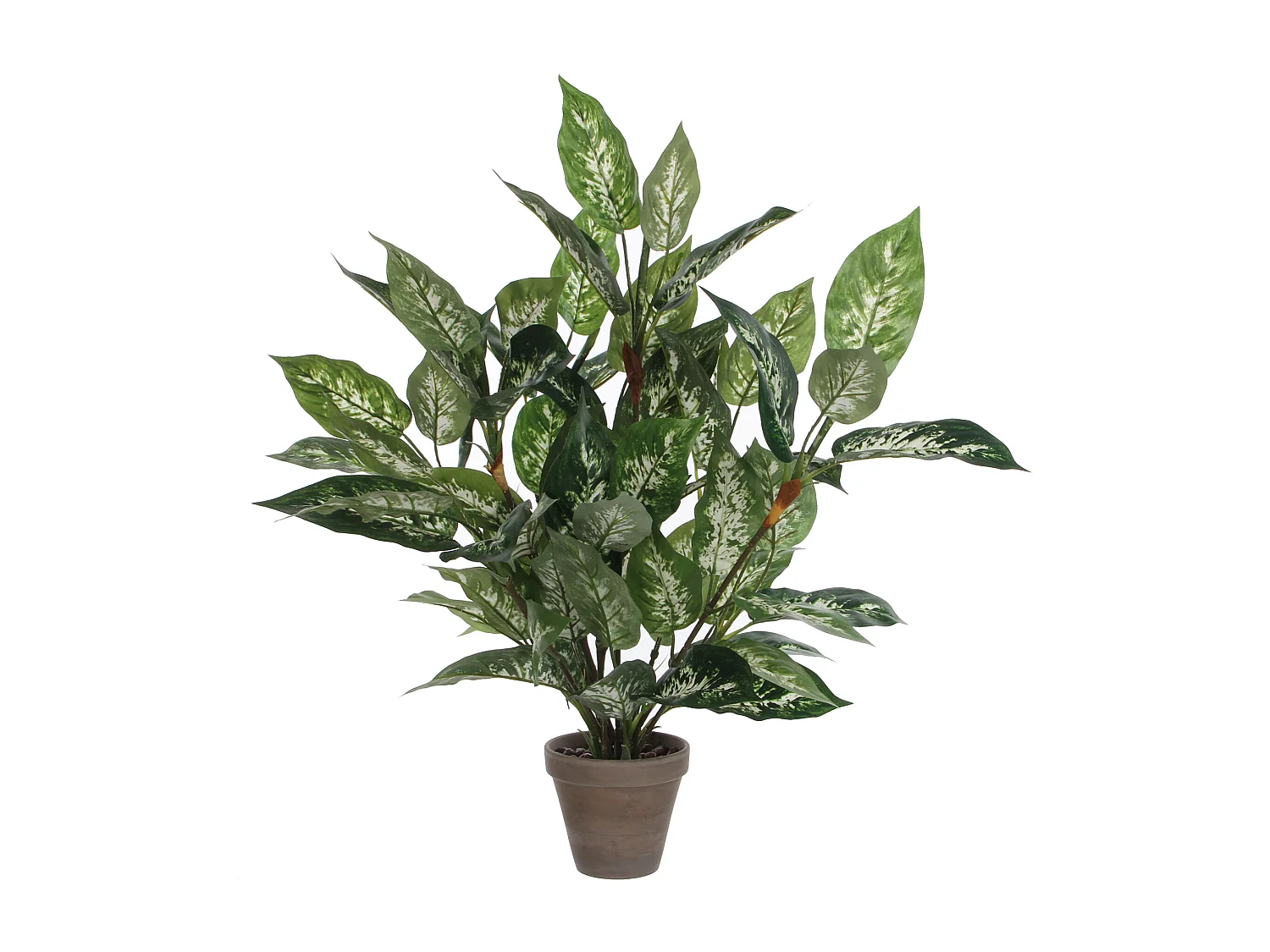 Plante artificielle en polyester et terre cuite - 70 x Ø55 - Vert - DIEFFENBACHIA
