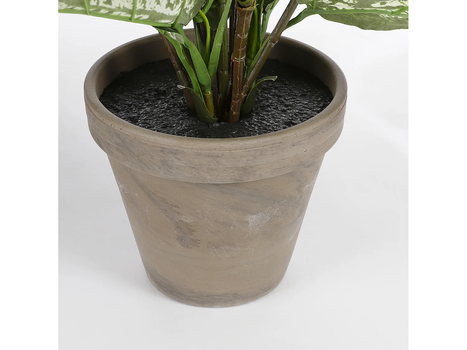 Plante artificielle en polyester et terre cuite - 70 x Ø55 - Vert - DIEFFENBACHIA