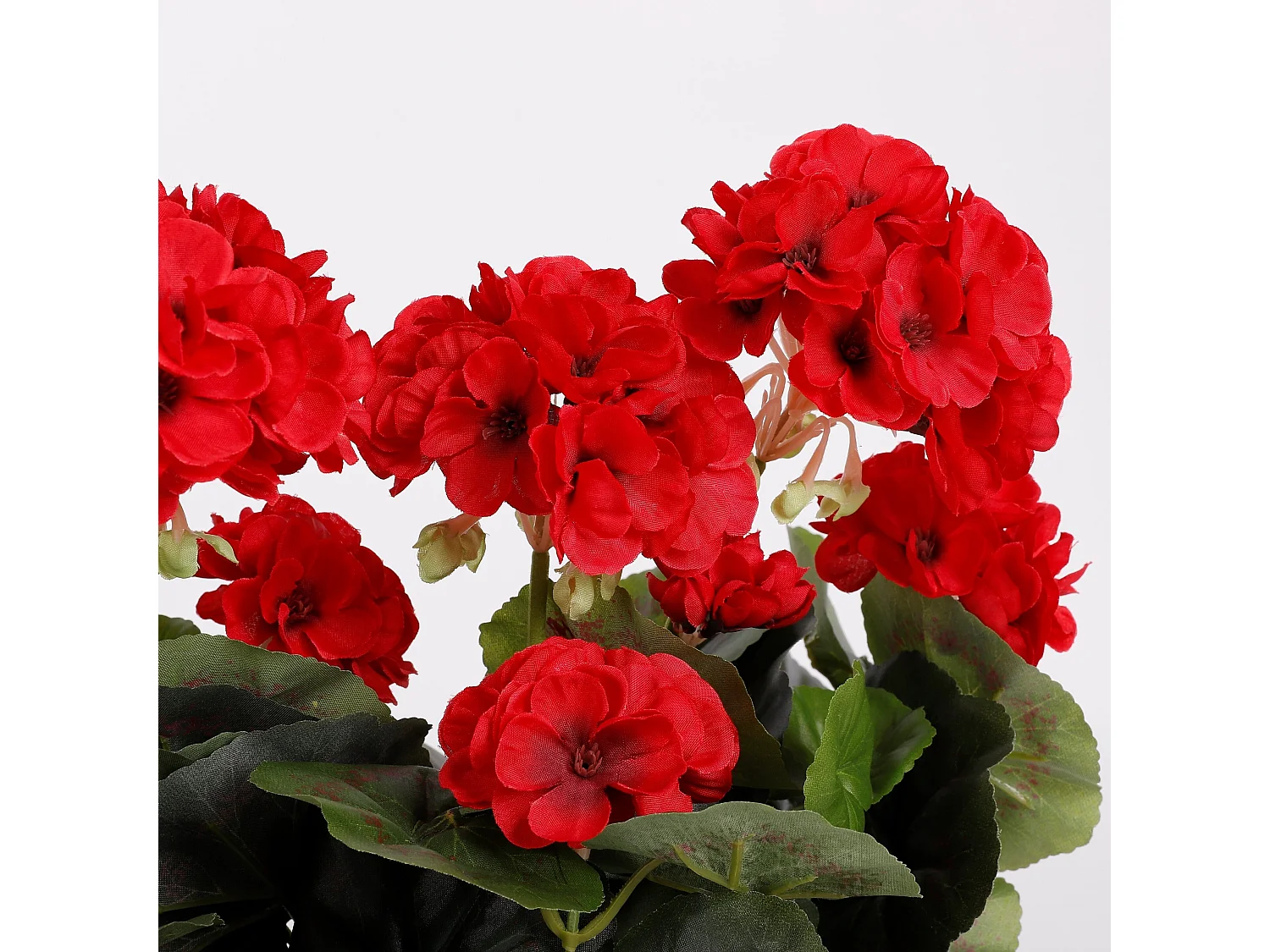 Plante artificielle en polyester et ciment de sable - 29 x 13 x 40 - Rouge - GERANIUM