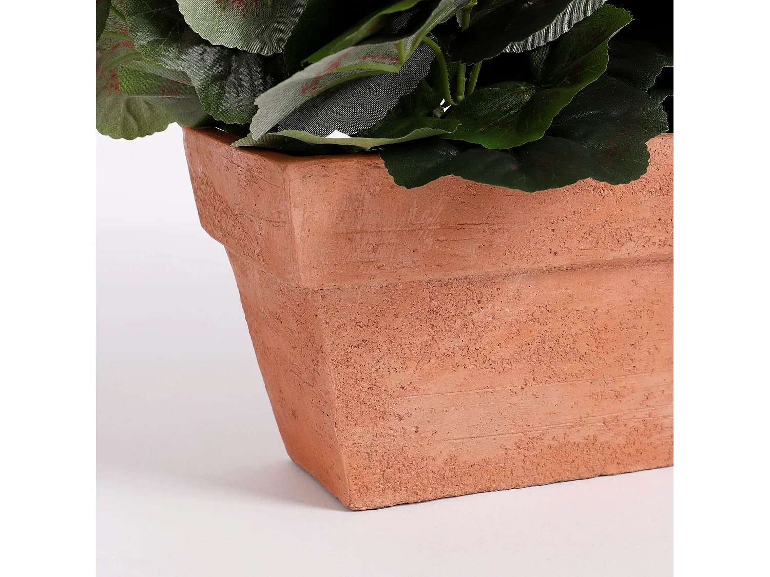 Plante artificielle en polyester et ciment de sable - 29 x 13 x 40 - Rouge - GERANIUM
