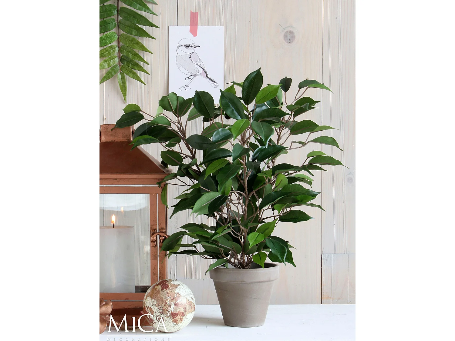 Plante artificielle en polyester et terre cuite - Ø30 x 40 - Vert - FICUS NATASJA