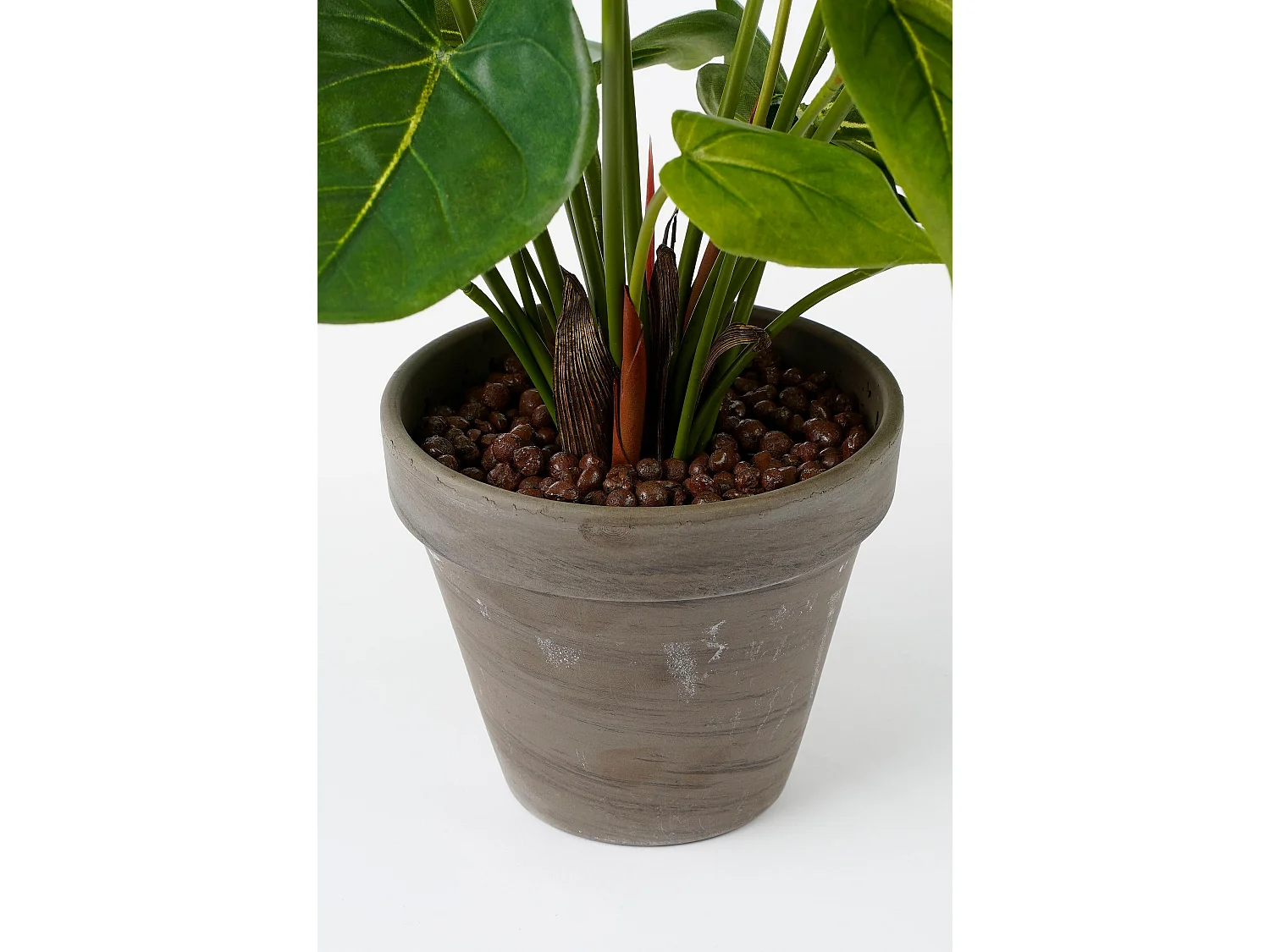 Kunstplant van polyester en terracotta - 40 x Ø30 - Rood - ANTHURIUM