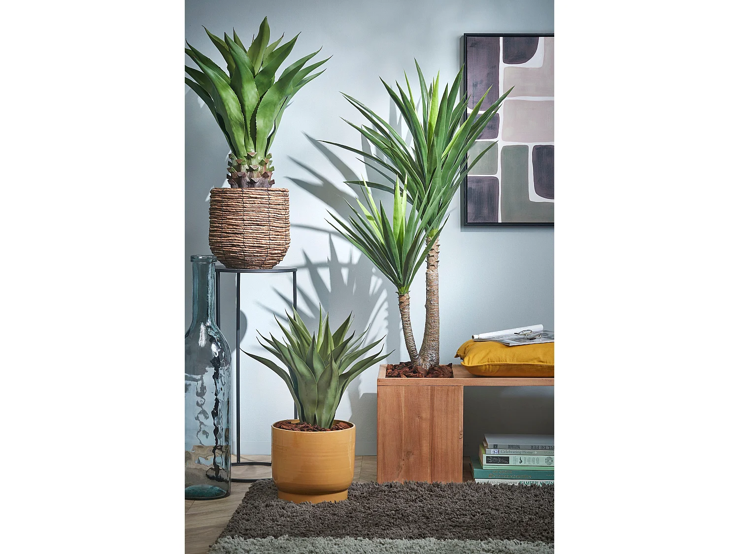 Plante artificielle en polypropylène - Ø70 x 120 - Vert - YUCCA