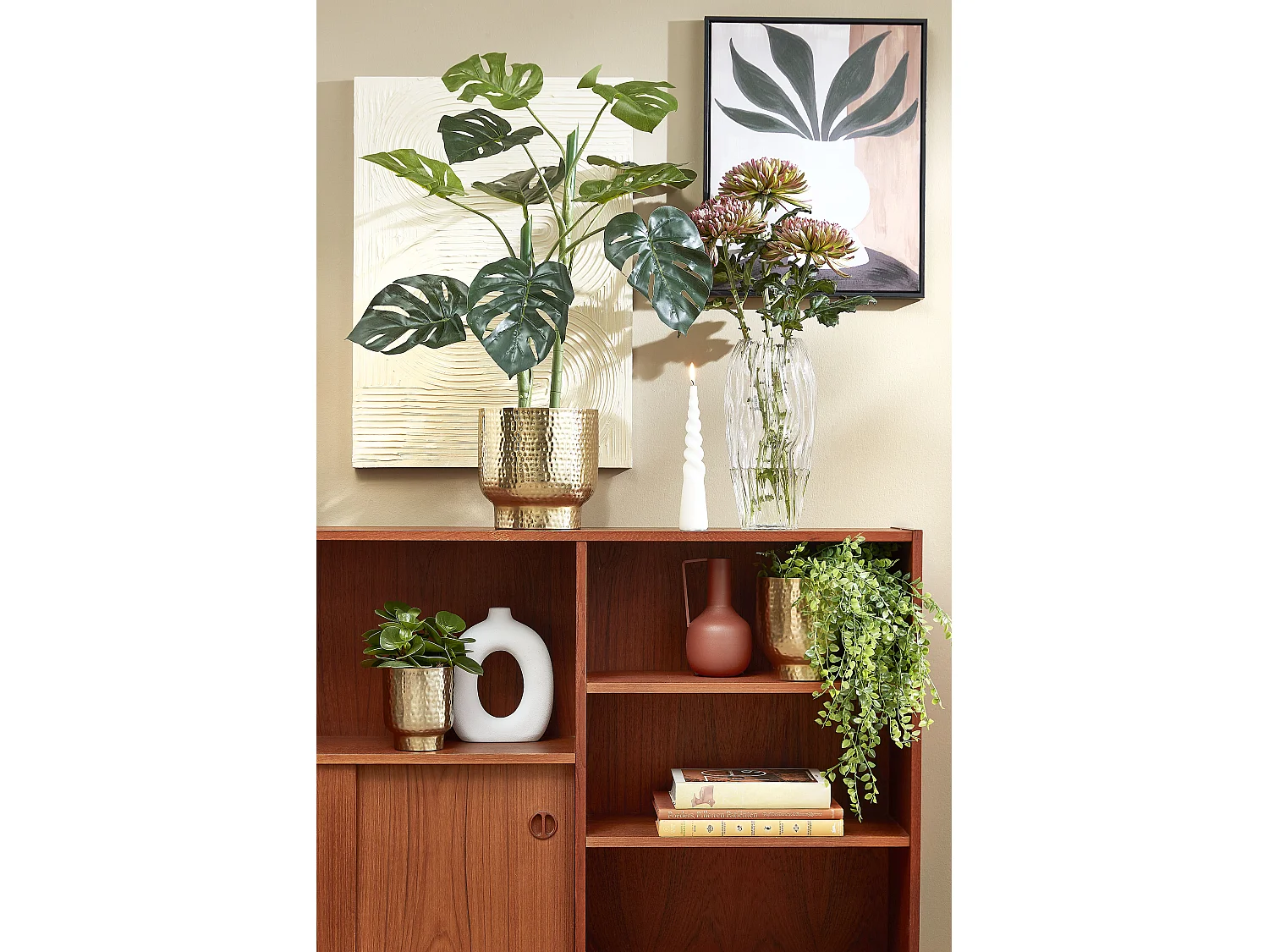 Plante artificielle en polyester - H100 x Ø50 cm - Vert - ALOCASIA