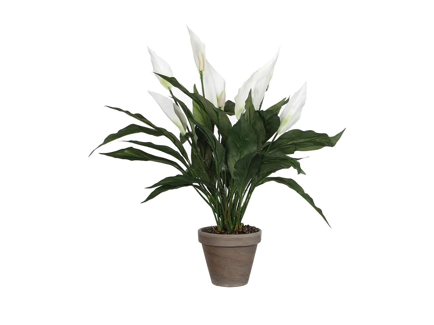Plante artificielle en polyester et terre cuite - 50 x Ø40 - Blanc - SPATHIPHYLLUM