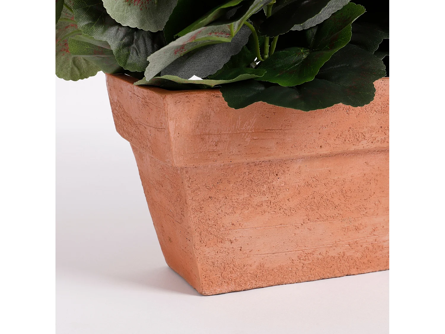 Plante artificielle en polyester et ciment de sable - 29 x 13 x 40 - Blanc - GERANIUM