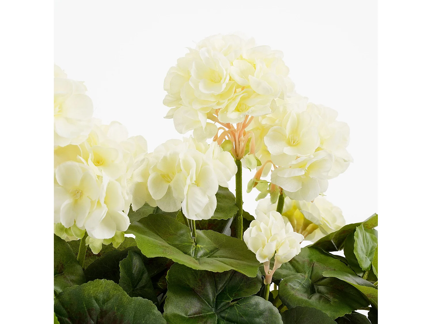 Plante artificielle en polyester et ciment de sable - 29 x 13 x 40 - Blanc - GERANIUM