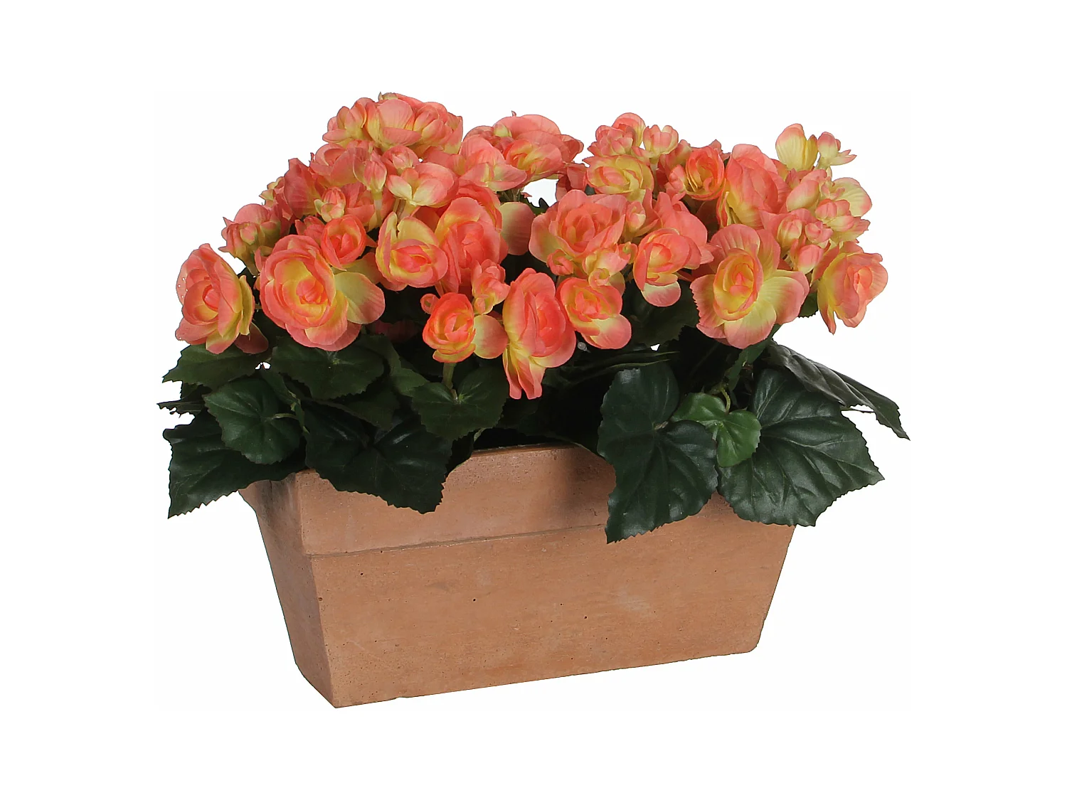 Kunstpflanze aus Polyester - 29 x 13 x 25 - Lachsrosa - BEGONIA