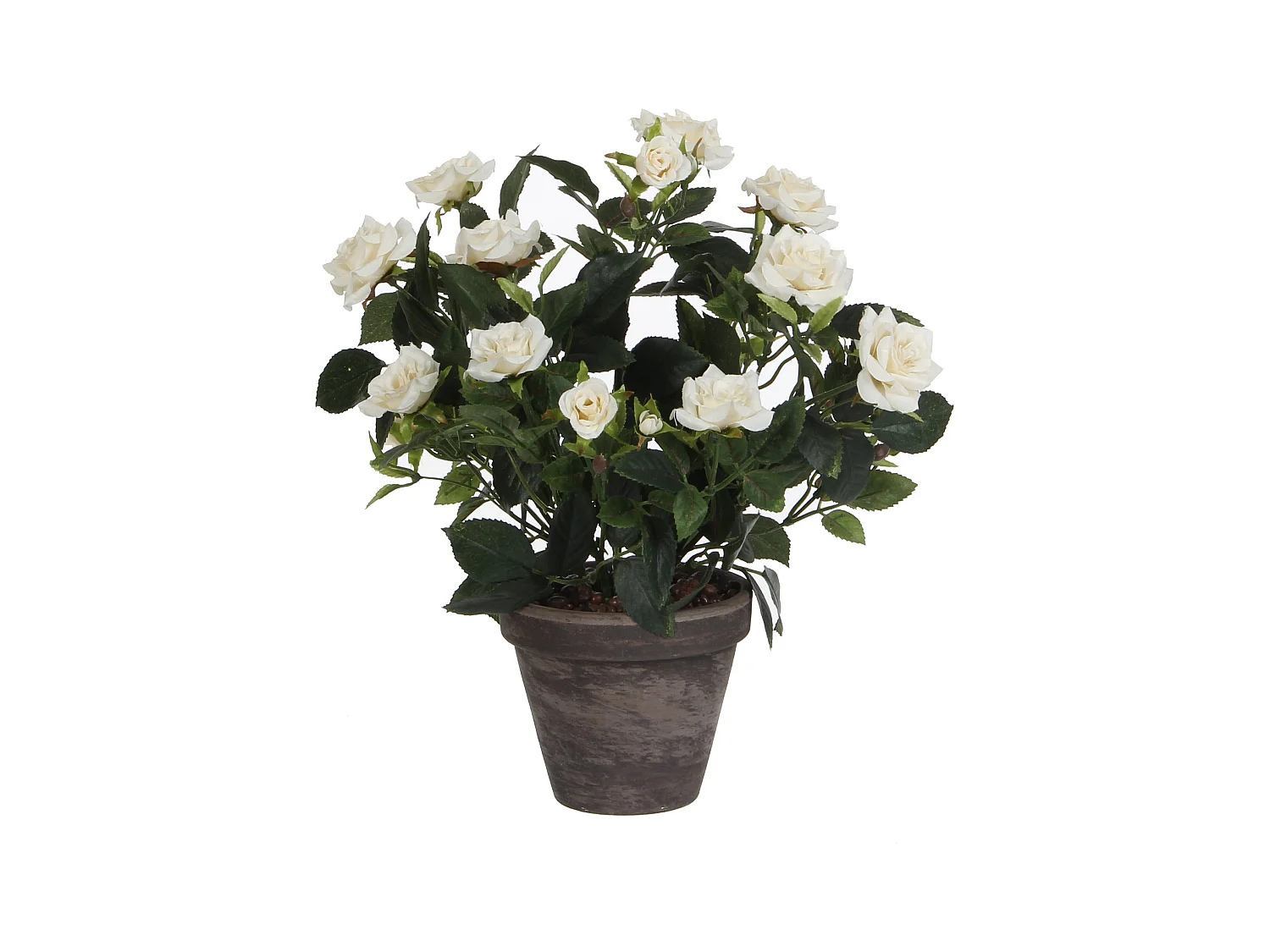 Plante artificielle en polyester et terre cuite - Ø25 x 33 - Blanc - ROSEBUSH