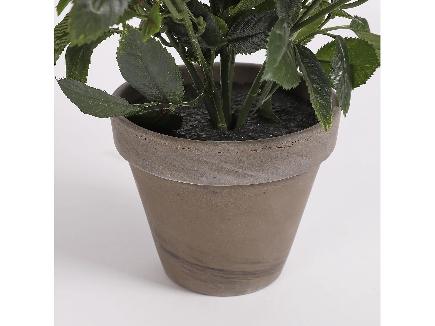 Plante artificielle en polyester et terre cuite - Ø25 x 33 - Blanc - ROSEBUSH