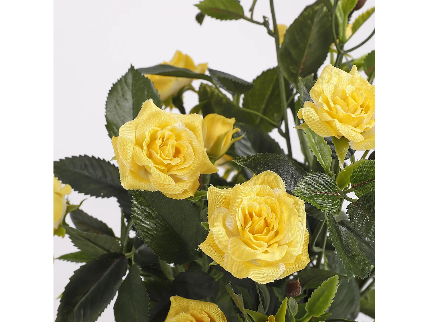 Kunstplant van polyester en terracotta - Ø25 x 33 - Geel - ROSEBUSH