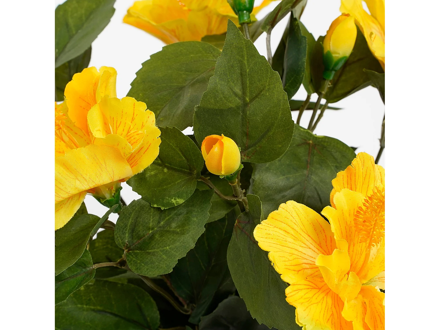 Kunstplant van polyester en terracotta - 40 x Ø30 - Geel - HIBISCUS