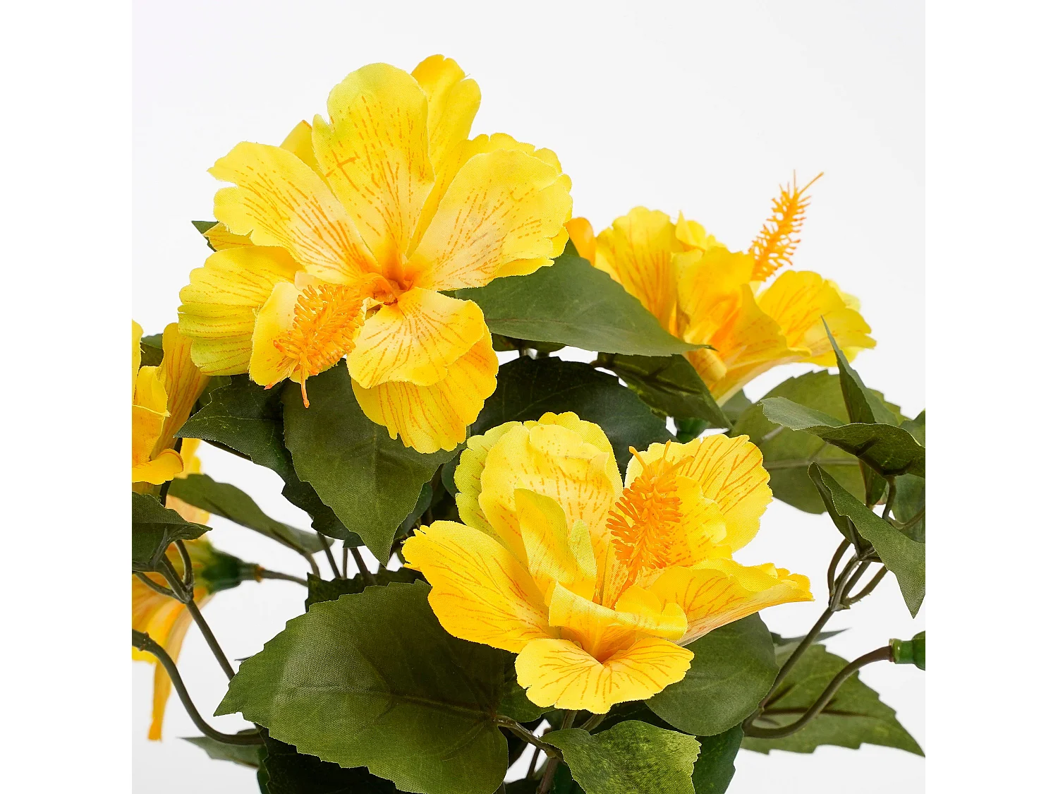 Kunstplant van polyester en terracotta - 40 x Ø30 - Geel - HIBISCUS