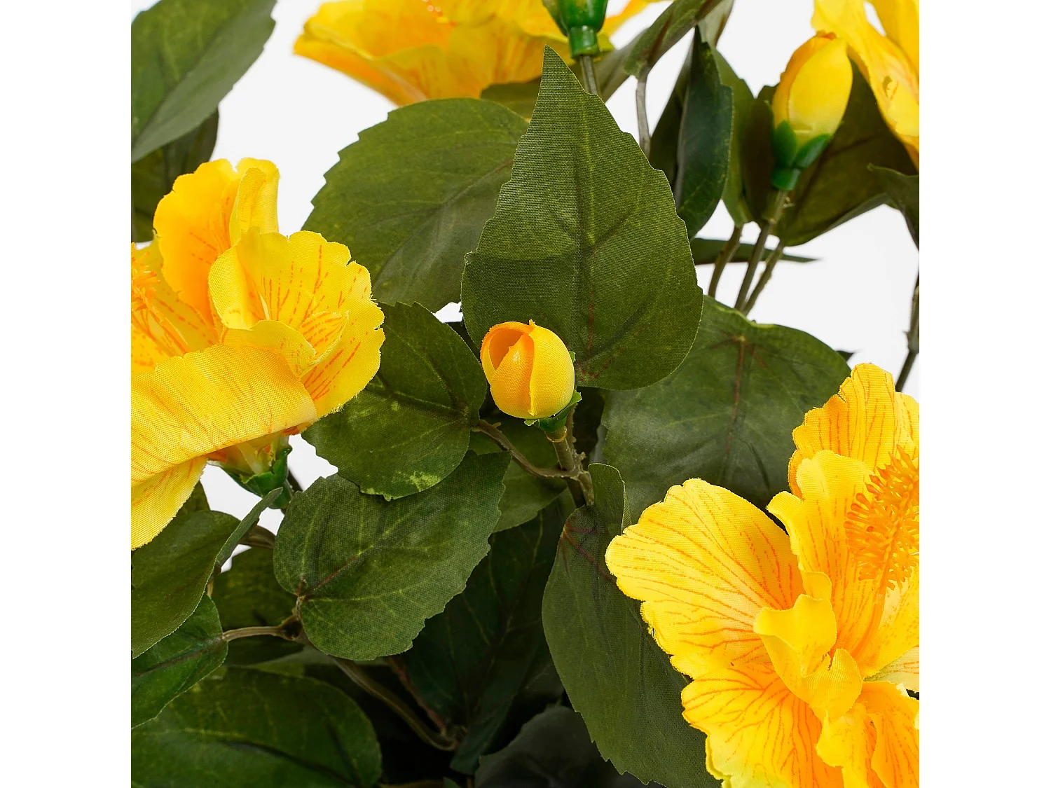 Kunstplant van polyester en terracotta - 40 x Ø30 - Geel - HIBISCUS