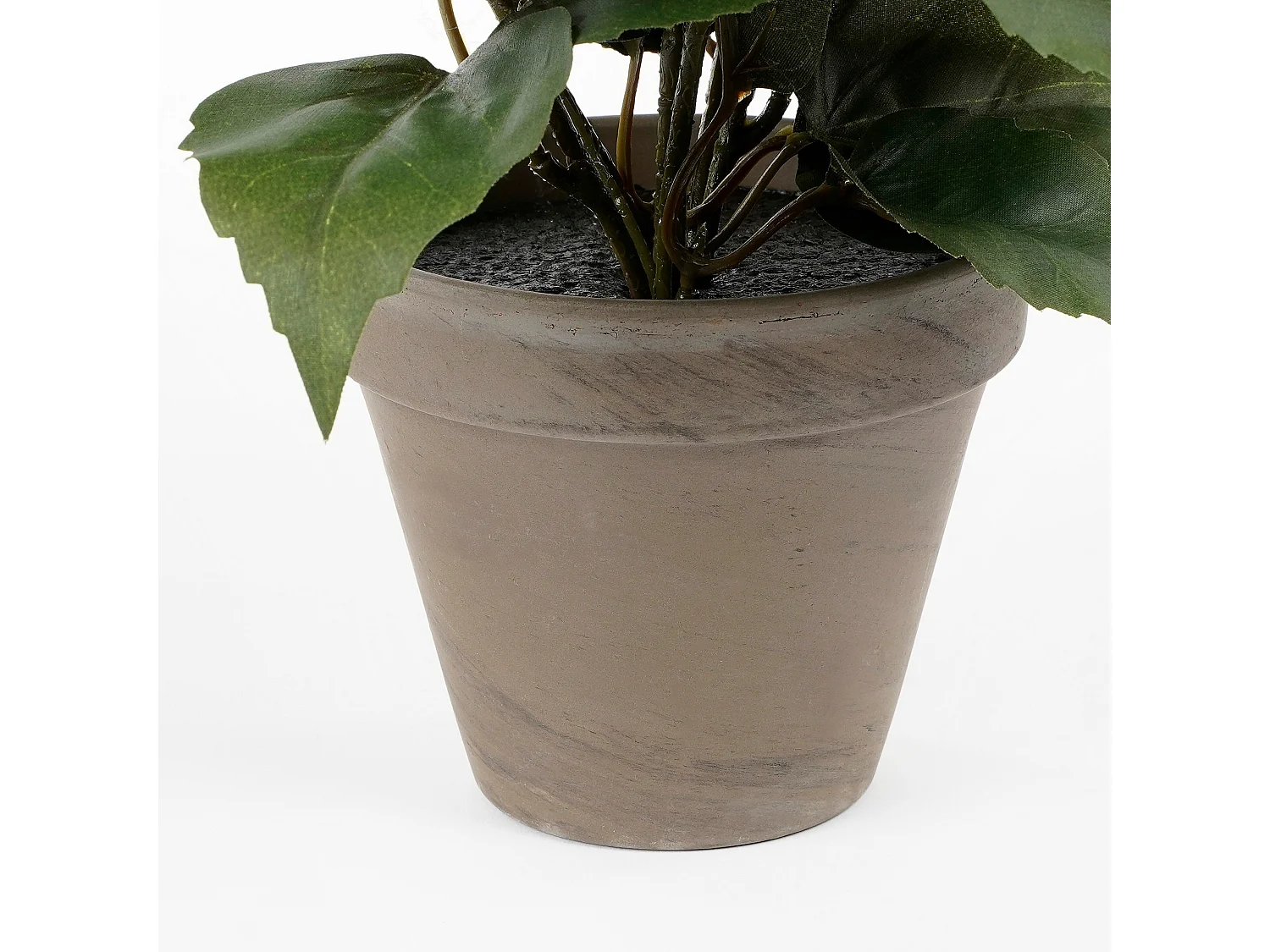 Kunstplant van polyester en terracotta - 40 x Ø30 - Geel - HIBISCUS