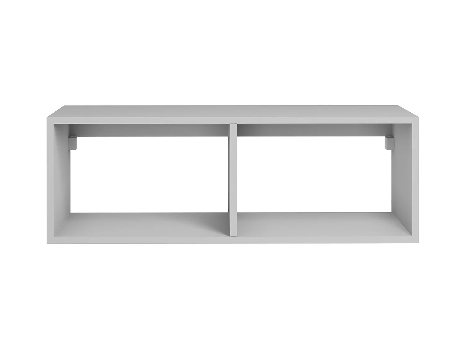 Meuble de salle de bain suspendu avec vasque ronde - 1 tiroir gris anthracite et 2 niches blanches - 94 cm - TEANA II