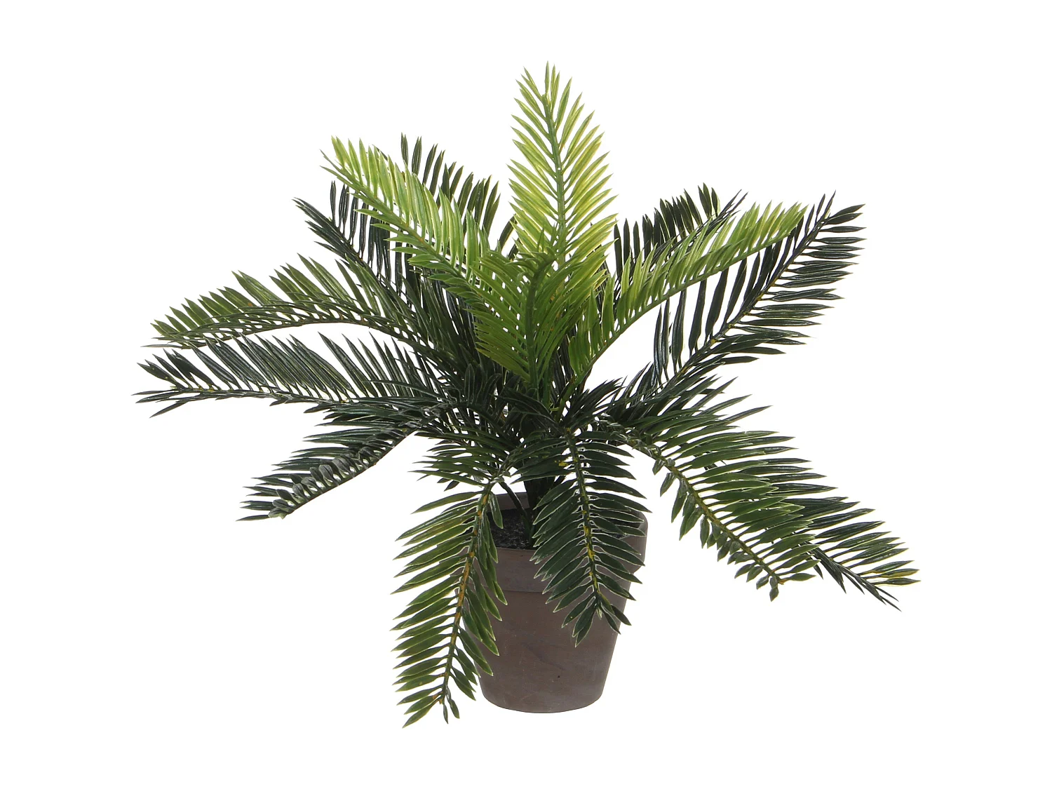 Kunstplant van pvc en terracotta - 33 x Ø34 - Groen - CYCAS PALM