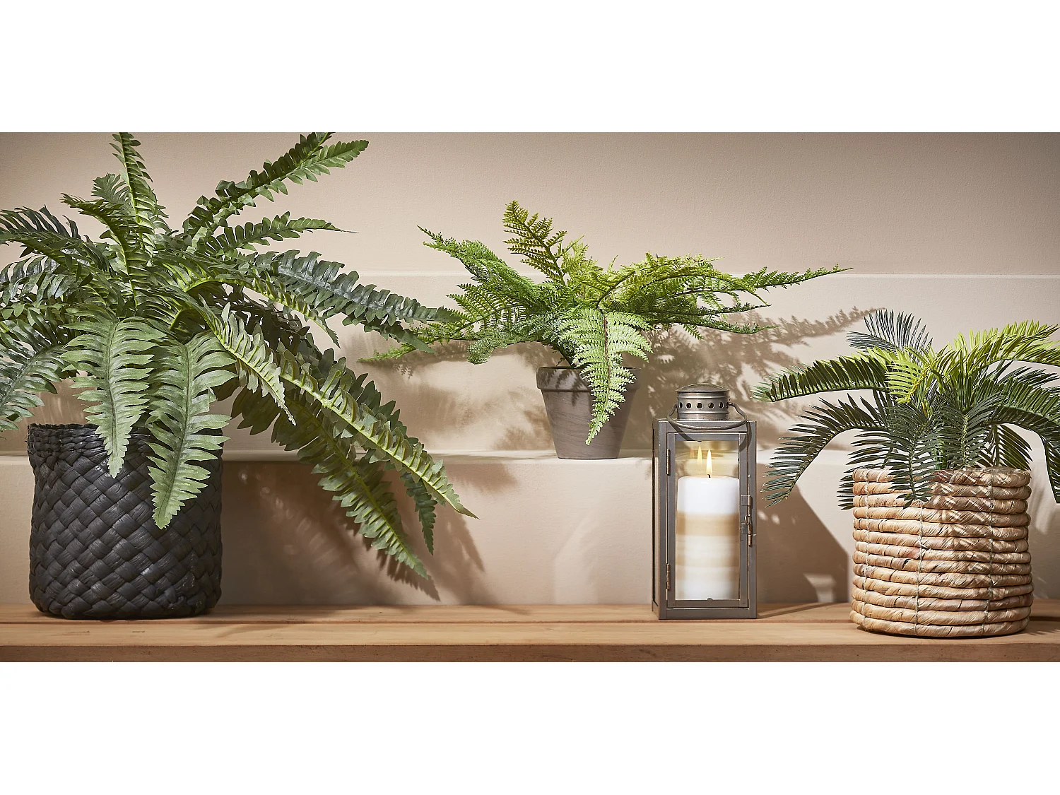Kunstplant van pvc en terracotta - 33 x Ø34 - Groen - CYCAS PALM