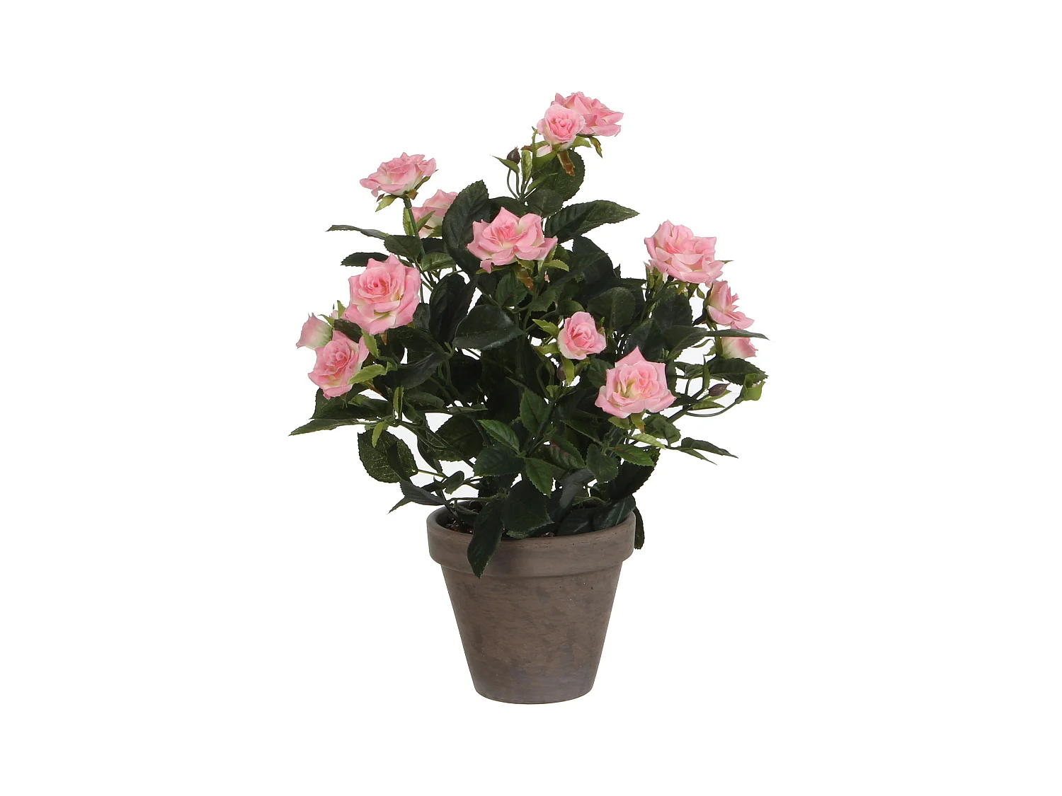 Plante artificielle en polyester et terre cuite - H33 x Ø25 - Rose - ROSEBUSH